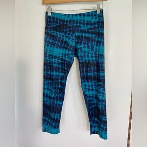 Onzie Blue Leggings Dynamic Tie-Dye Design Size X/S